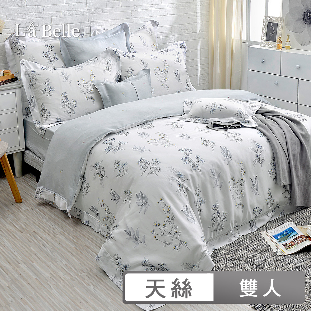 La Belle 義大利《光耀之心》雙人天絲四件式防蹣抗菌吸濕排汗兩用被床包組