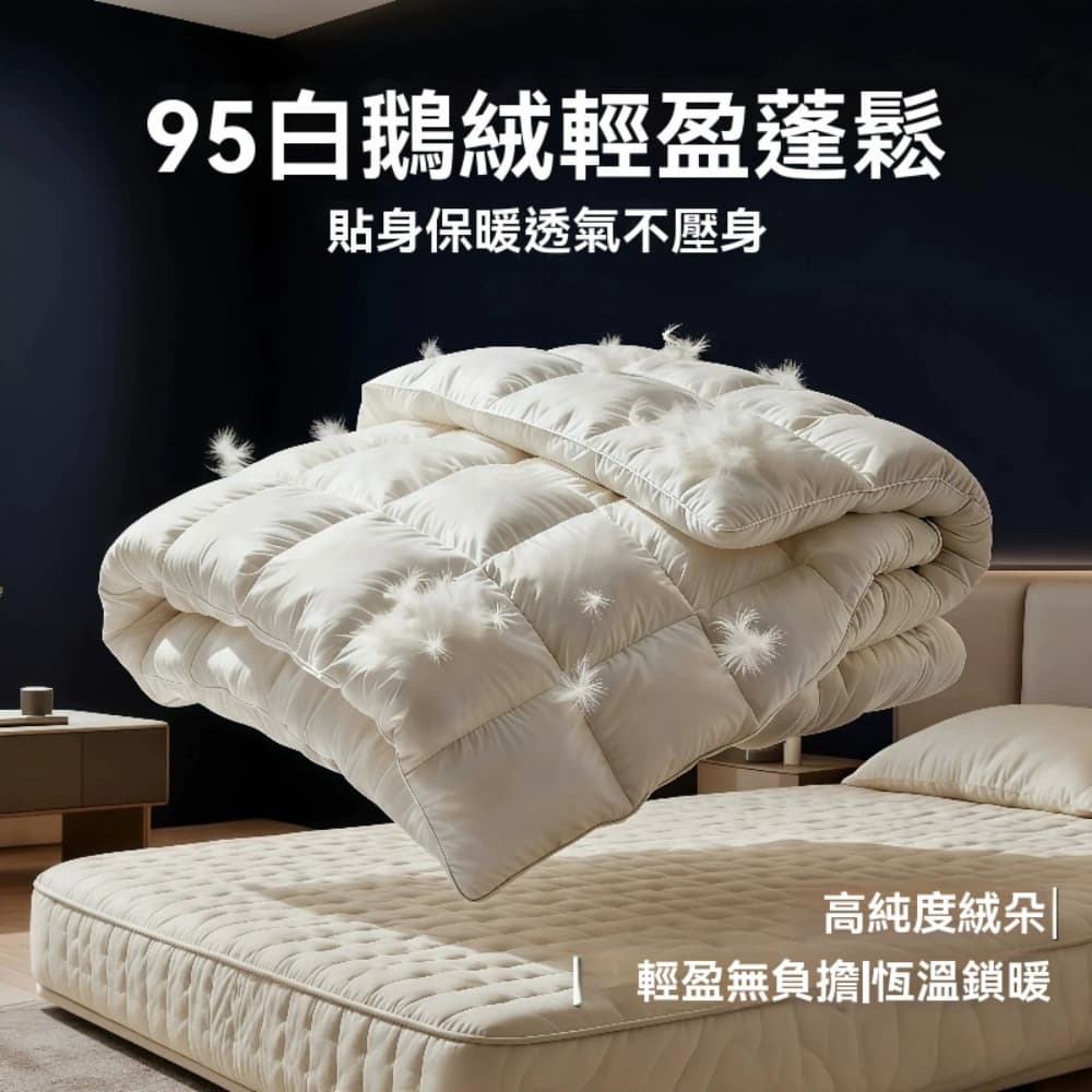 220*240cm10斤加厚羽絨被 95白鵝絨被子 冬被加厚保暖 宿舍棉被 冬天被芯