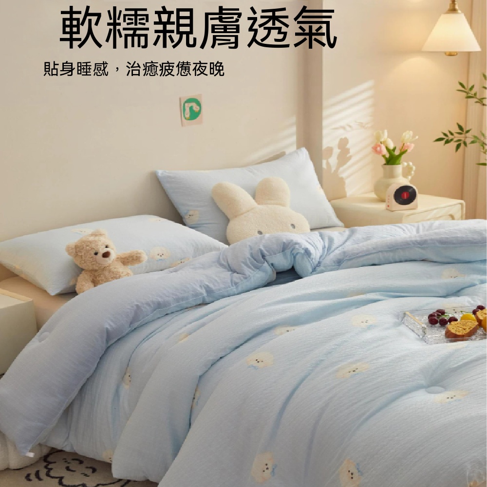 藝啟 200x230cm10斤 春秋被 雙層紗冬被 泡芙棉被被芯 冬被 加厚冬被 四季通用 透氣舒適不悶熱