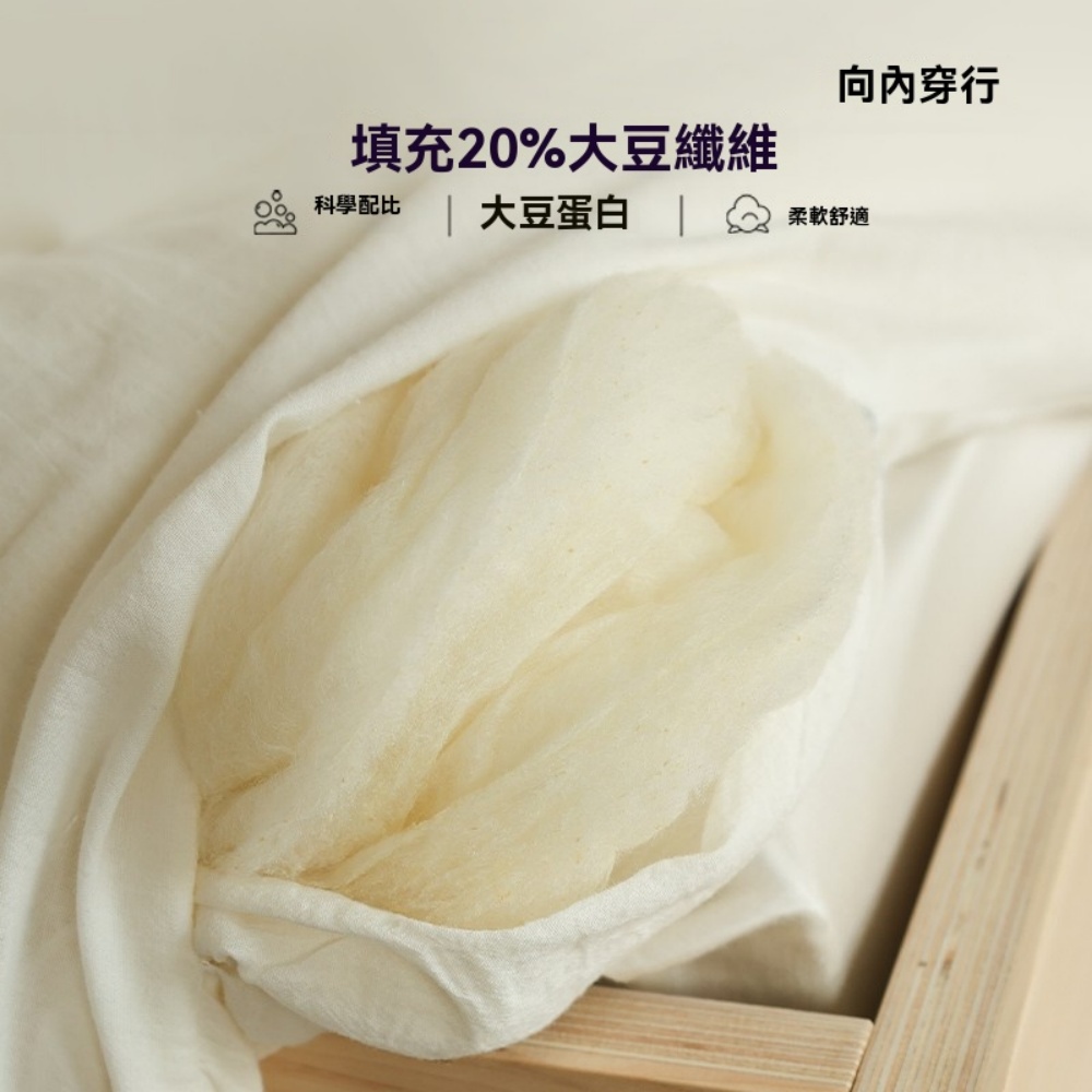 大豆纖維被芯 冬季被子 加厚冬被 被褥 通用保暖被芯 向內穿行全棉大豆被 150x200cm 整被約4.4斤