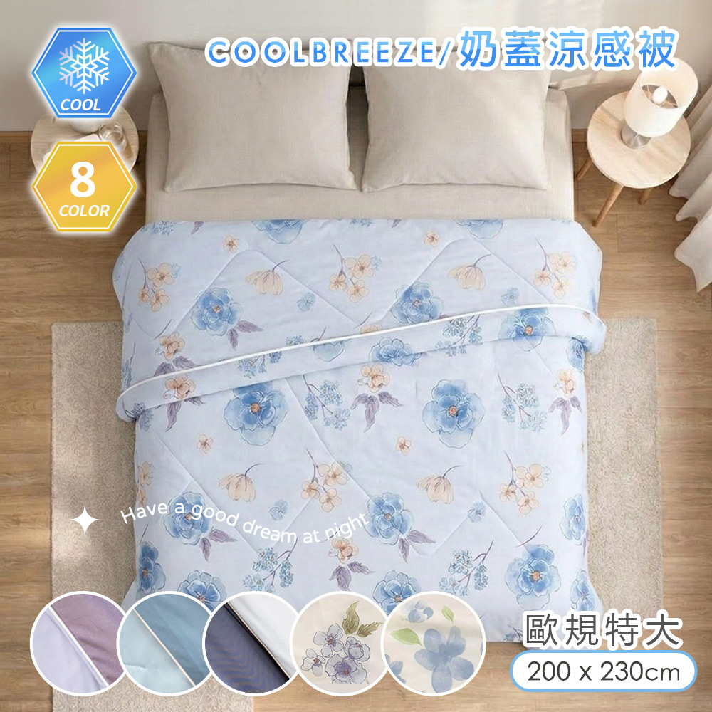 BELLE VIE 歐規特大 CoolBreeze 奶蓋綿綿涼感被 (200X230cm) Q-Max 涼感紗 薄被 夏被 涼被