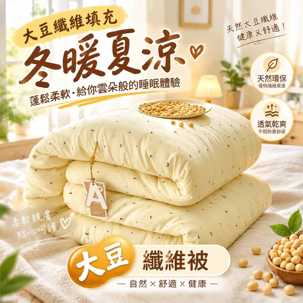 【間倉】大豆被 200x230cm約6斤大豆纖維被 冬暖夏涼被子 透氣乾爽大豆被 家用單雙人被 四季通用被