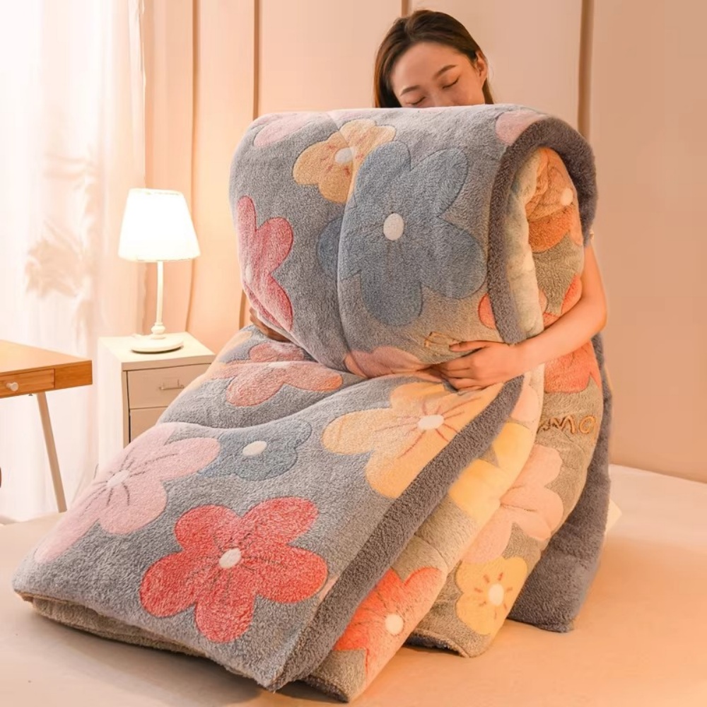 臻彩 180×220cm 四季通用 羊羔絨加厚被 雙面毛絨棉被 加厚暖暖被 冬季被 單人被(溫暖舒適 吸熱鎖溫)