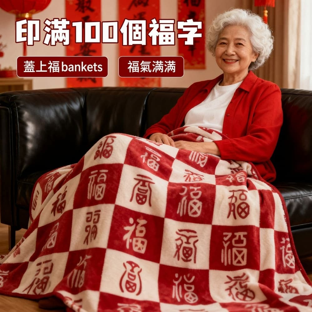 新年毯 禮物毯 毛毯 結婚毯 陪嫁毯 福字毯 蓋毯 絨毛毯 小毯子 200*220公分 2.76斤