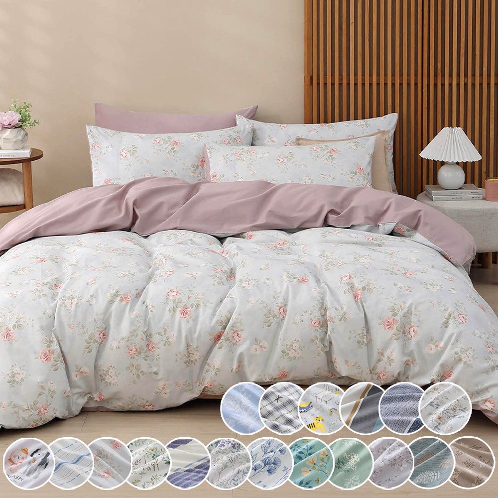 HongYew 鴻宇 100%精梳棉 雙人特大薄被套8x7尺 多款任選
