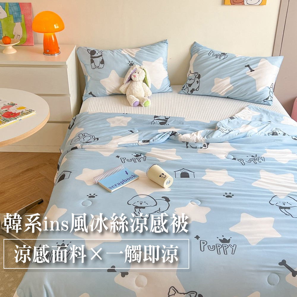 買一送一 韓系ins風冰絲涼感被150*200 cm 涼感棉被 雙人涼被 涼感被 空調被  可水洗 午睡被 冰絲涼被