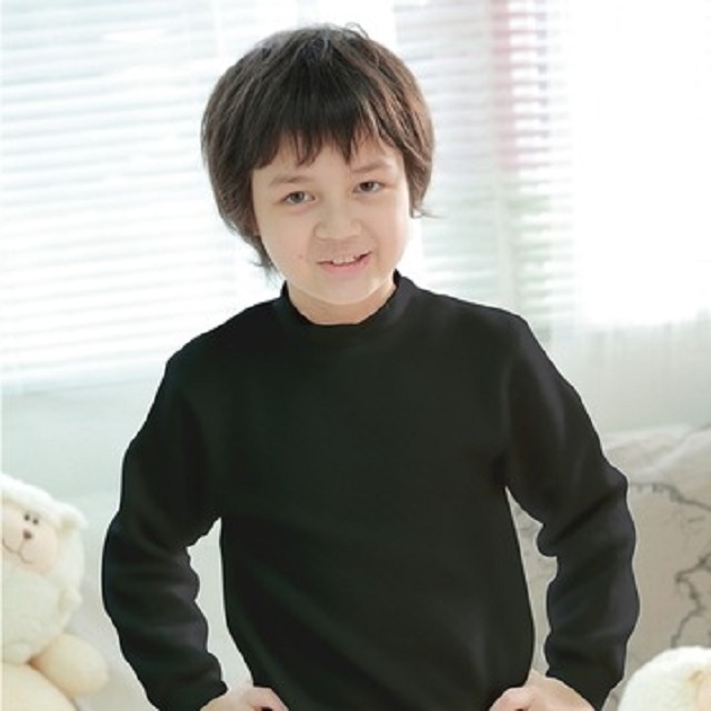 Anny pepe 兒童小立領黑色長袖 100%美國精梳棉冬季必備