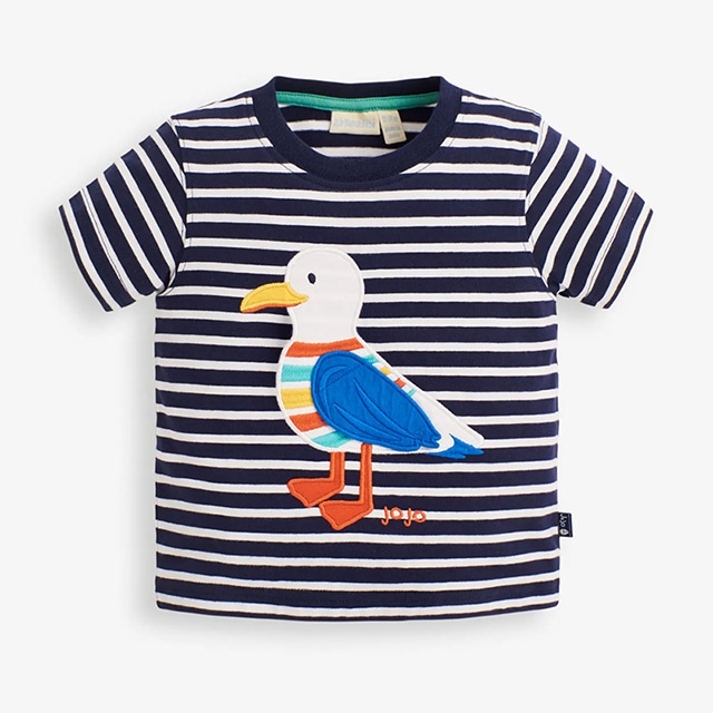 JoJo Maman BeBe 英國 超優質嬰幼兒/兒童100純棉短袖上衣/T-shirt/動物T_帥氣海鷗(JJH1548)