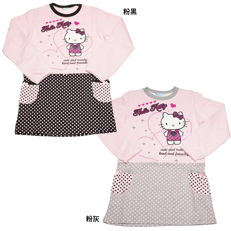 Hello Kitty HELLO KITTY凱蒂貓兒童洋裝 長袖衣服 上衣 T恤 KT8151