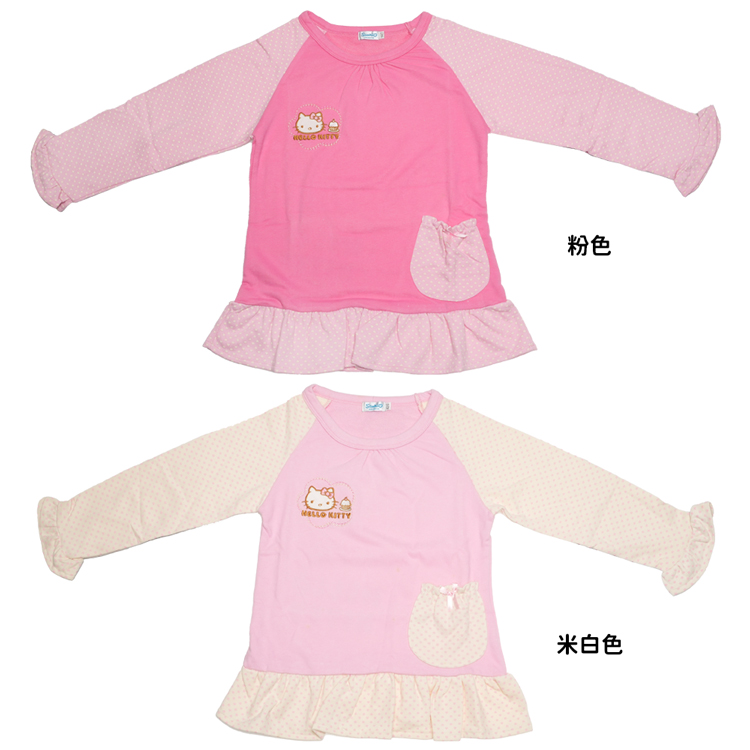 Hello Kitty Hello Kitty凱蒂貓兒童洋裝 長袖衣服 上衣 T恤 KT6157