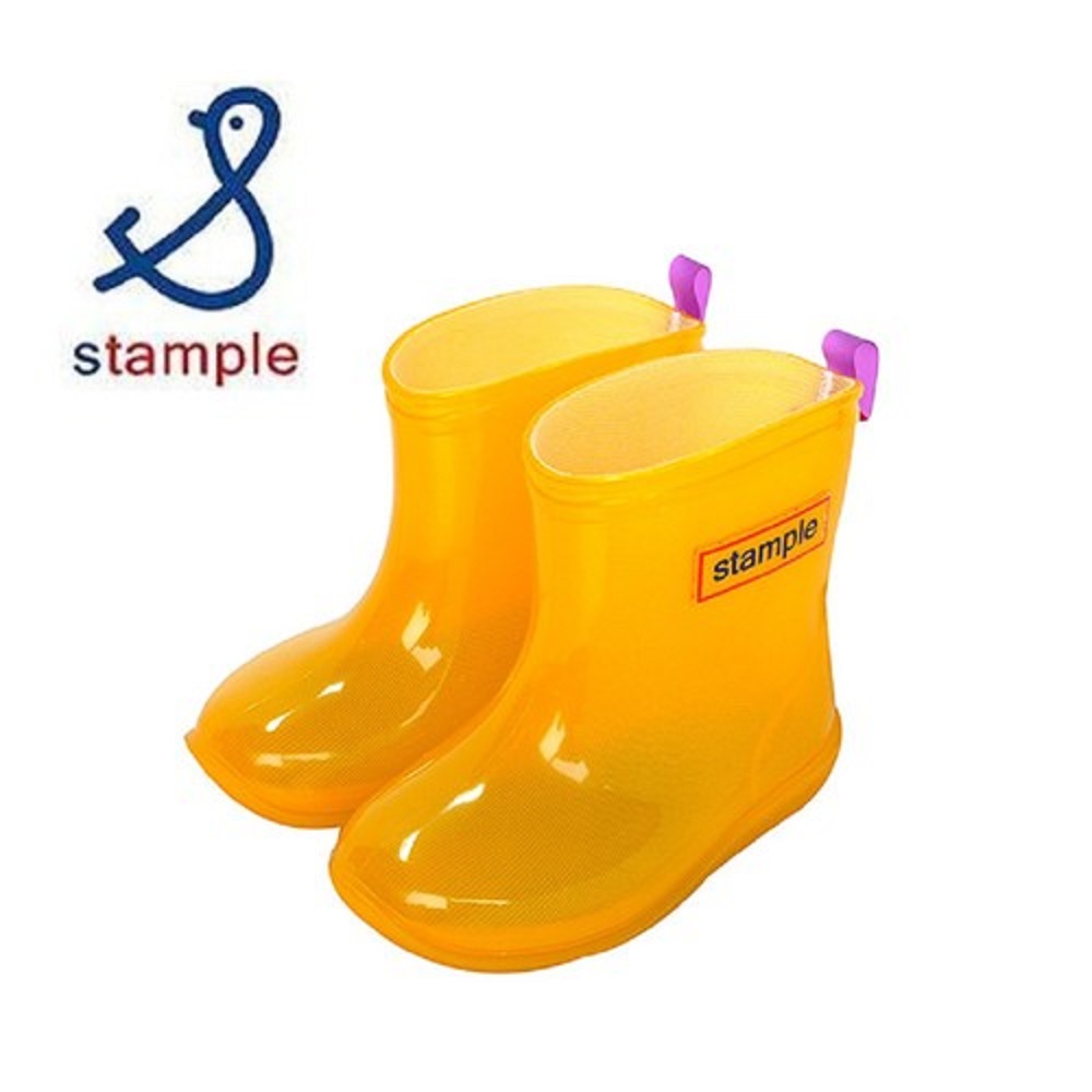 stample 日本製 兒童雨鞋-果凍黃