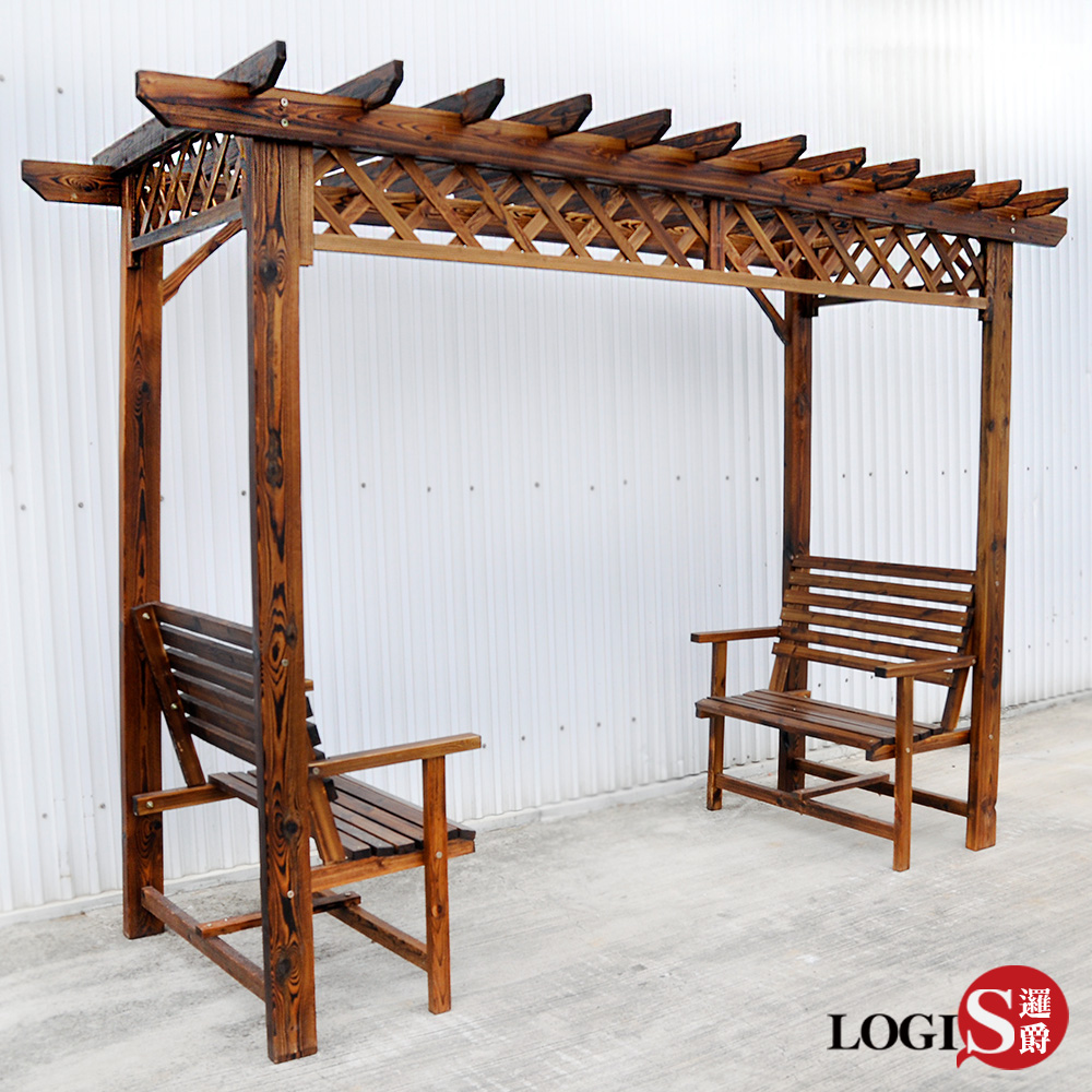LOGIS 邏爵 大葡萄架防腐實木涼庭椅 戶外庭院 花園景觀椅【FFD130】