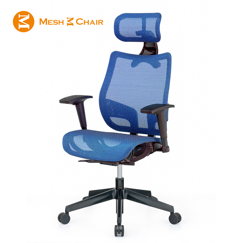 Mesh 3 Chair 崴美 恰恰人體工學網椅-附頭枕(藍色)