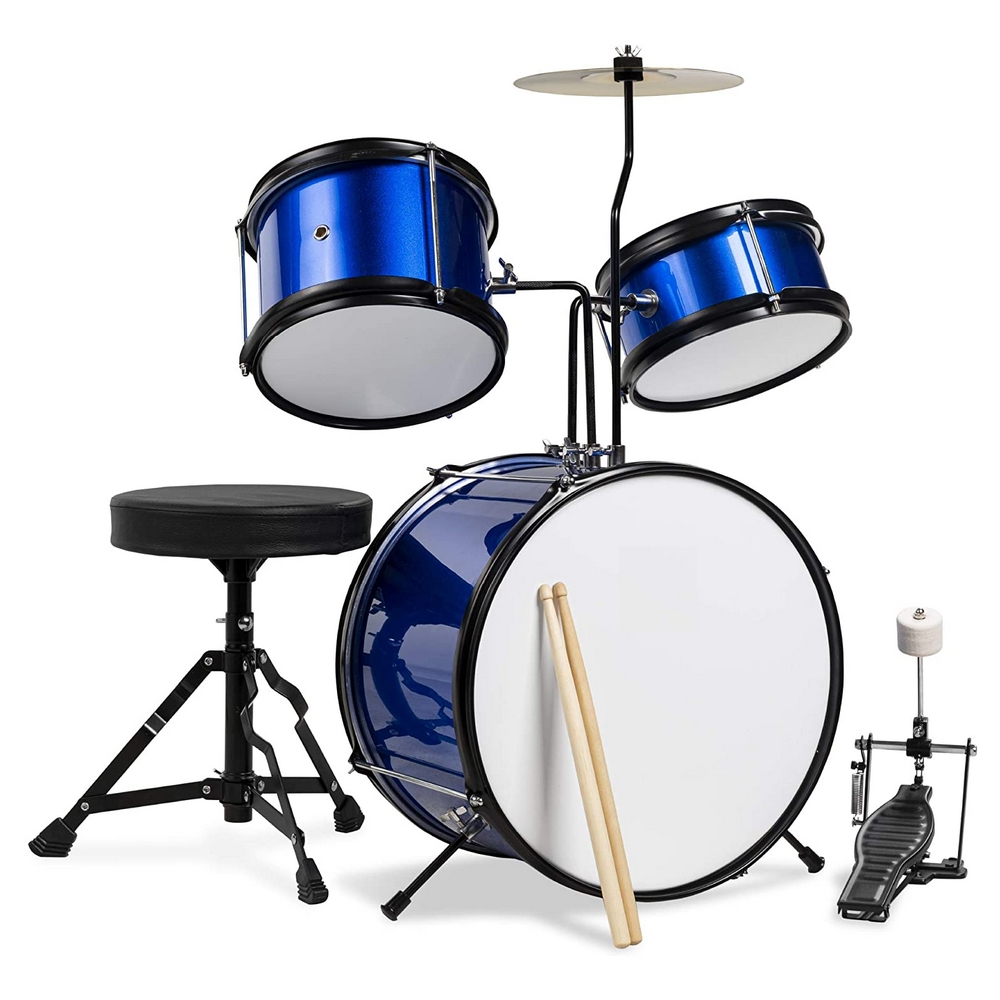 『JR Jazz 兒童鼓組』GPC-30 傳統3件式爵士鼓 藍色款 / 含鼓椅、鼓棒、踏板 / 公司貨
