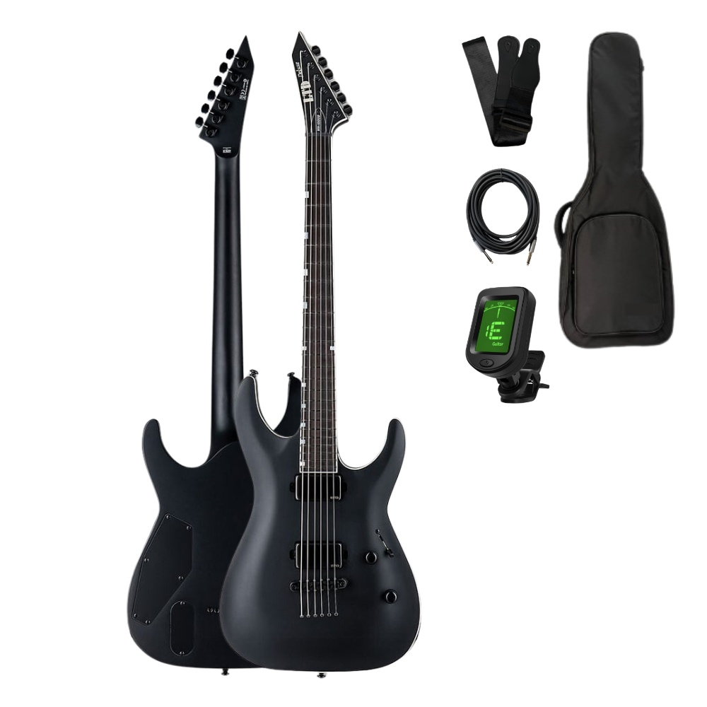  ESP LTD MH-1000 Baritone Black Satin Electric Guitar電吉他 +新手超值組