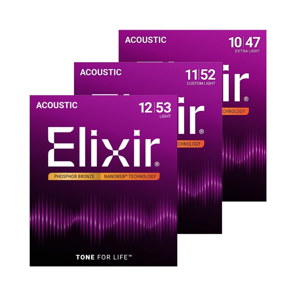 ELIXIR PHOSPHOR BRONZE NANOWEB 磷青銅 薄覆膜弦 木吉他弦
