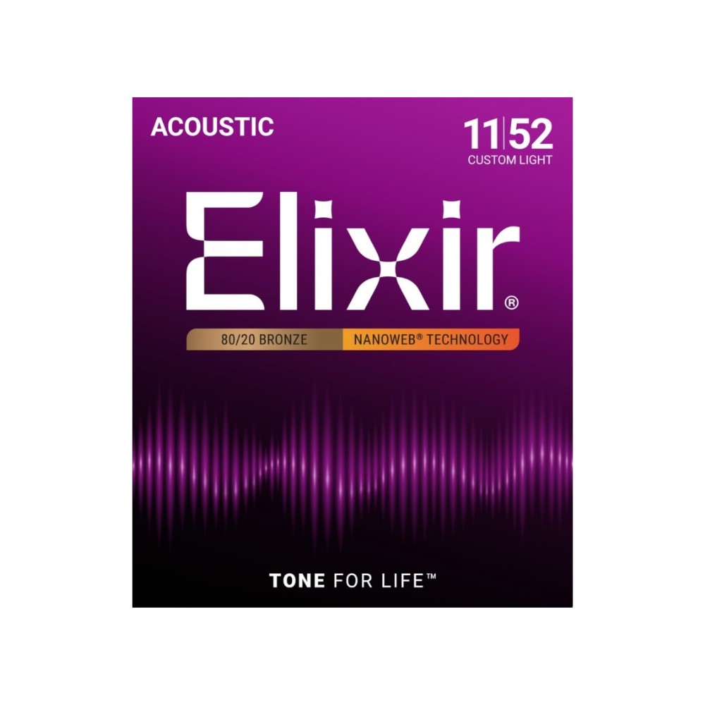 ELIXIR NANOWEB 80/20 BRONZE 薄覆膜弦 木吉他弦 11-52