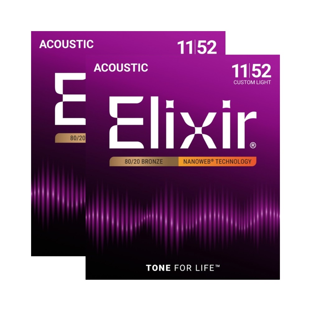 ELIXIR NANOWEB 80/20 BRONZE 薄覆膜弦 木吉他弦 11-52 兩包優惠價