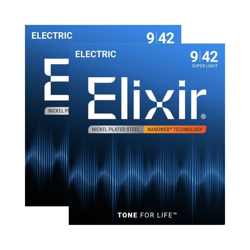 ELIXIR NANOWEB 電吉他弦 鍍鎳鋼弦 經典滑順 長效壽命 09-42 兩包優惠價 (原廠公司貨)