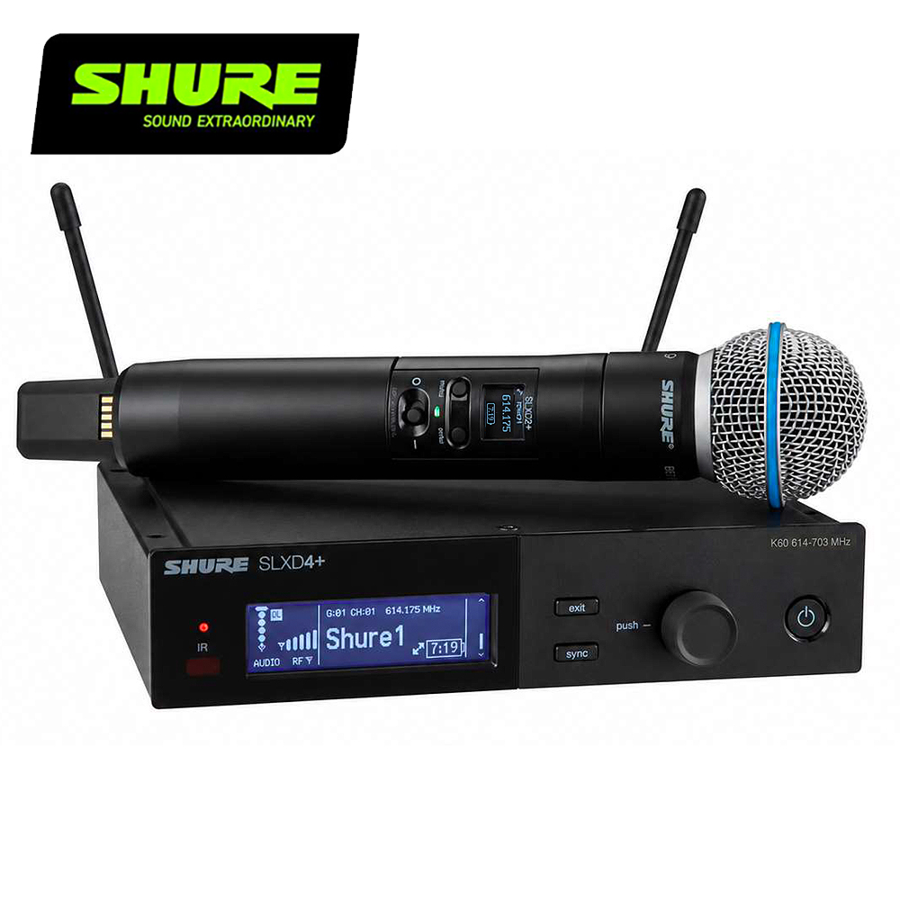 SHURE SLXD24+/B58 數位無線系統|搭配Beta 58A超心型指向性動圈手持式麥克風x1