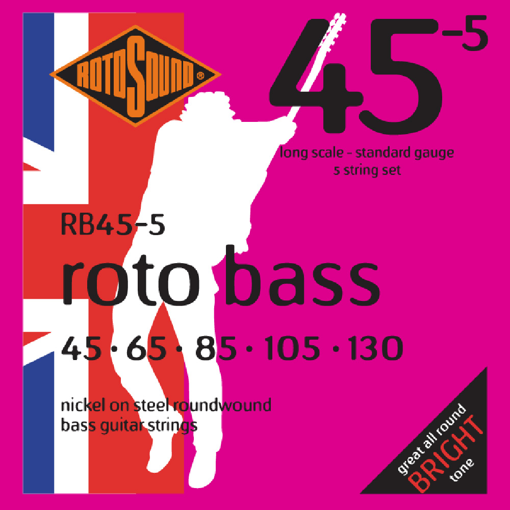 ROTOSOUND RB45-5 電貝斯弦｜45-130｜五弦｜鍍鎳纏繞｜英國製造