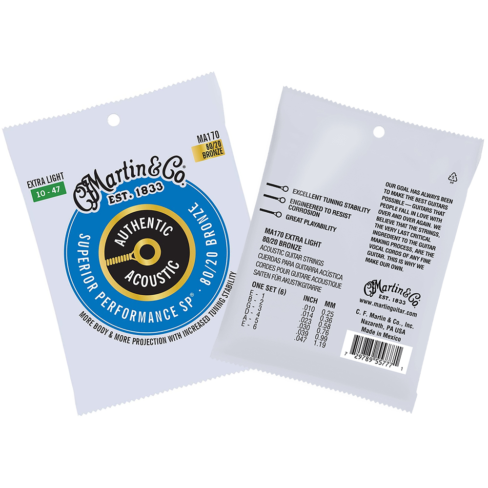 Martin MA170 木吉他弦 / 民謠吉他弦 80/20青銅 10-47  / 公司貨