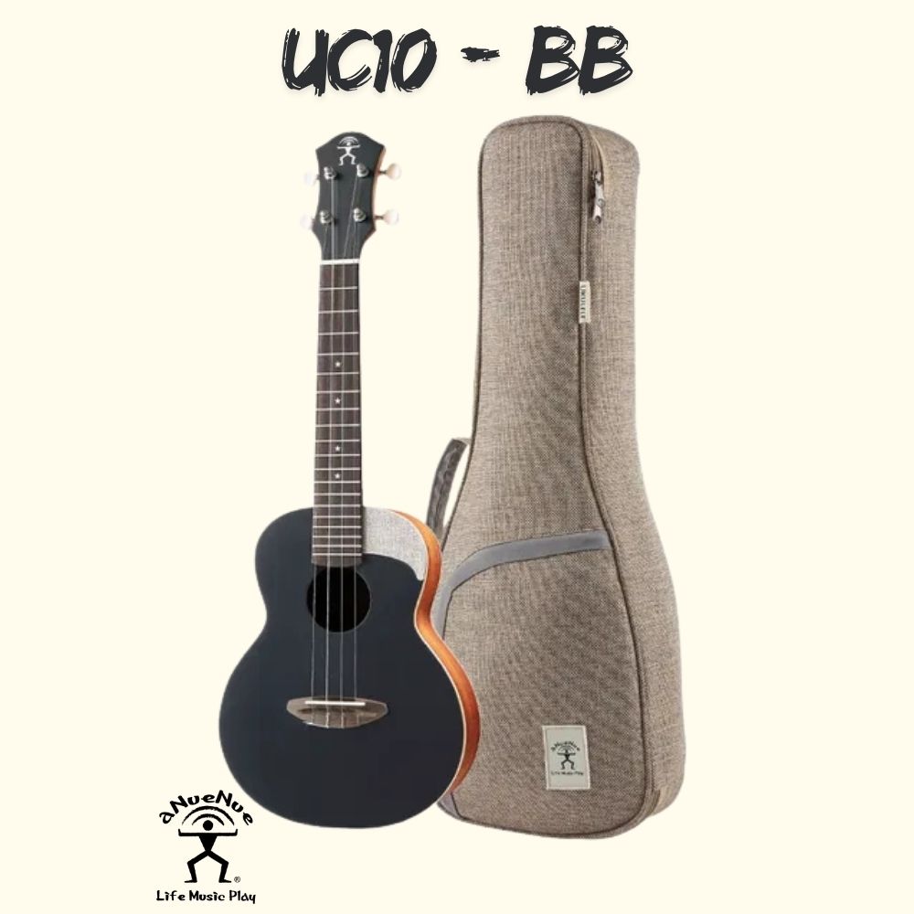 aNueNue UC-10 BB 暗夜黑 23吋 面單烏克麗麗 原聲款 (附原廠琴袋 配件包 調音器 移調夾) 原廠保固