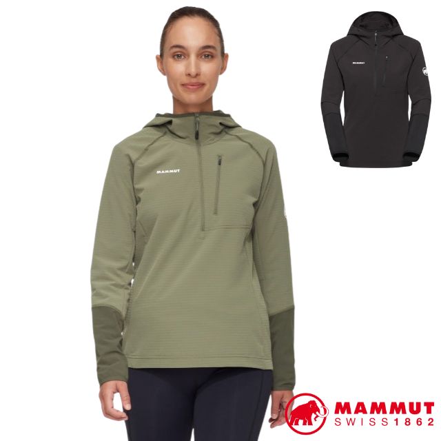 MAMMUT 長毛象 女 Madris Light ML Half Zip Hoody 輕量彈性保暖連帽長袖上衣.T恤.帽T/環保材質/1014-06060
