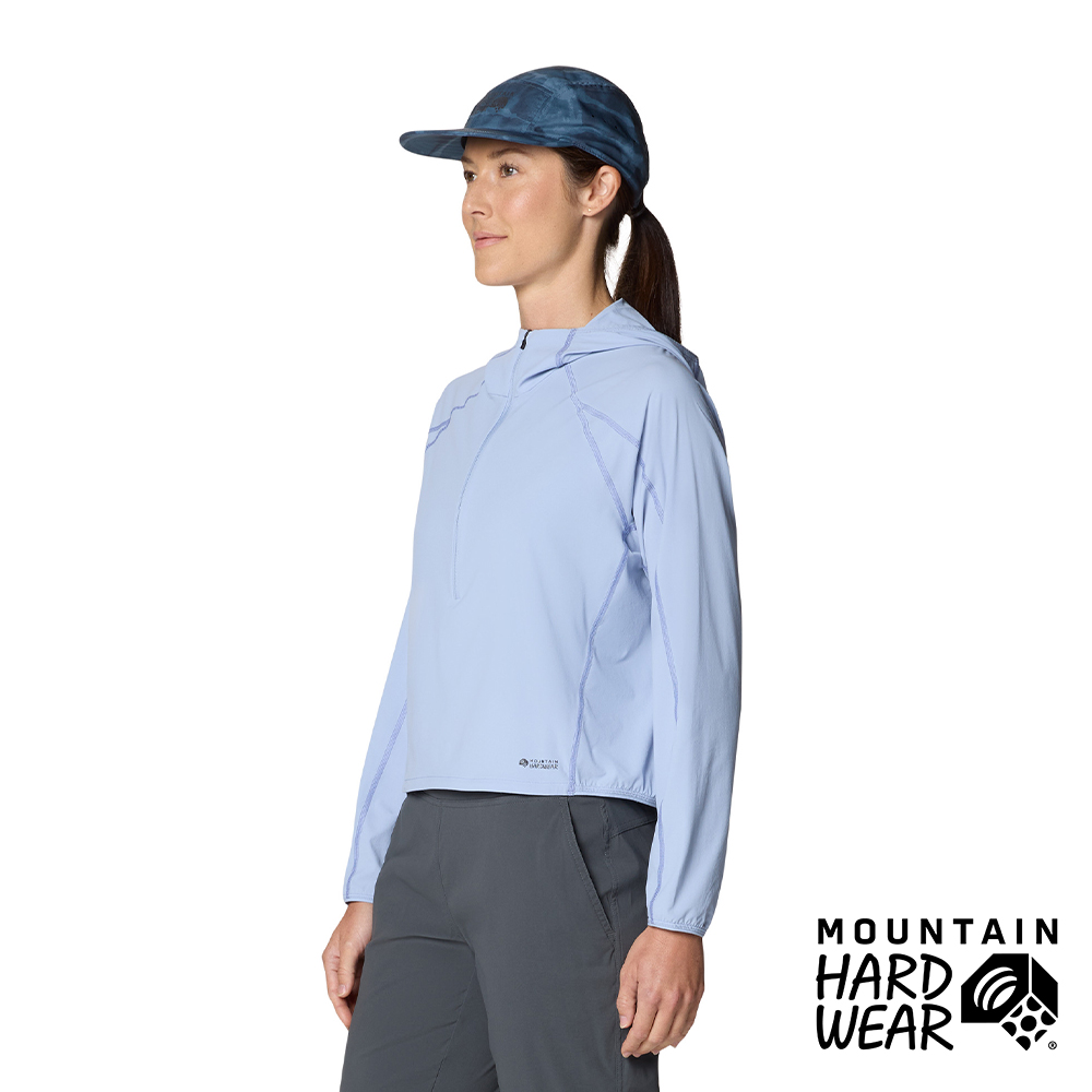 Mountain Hardwear Sunshield Hoody 防曬抗臭長袖半拉鍊連帽短版上衣 女款 海風藍 #2110511