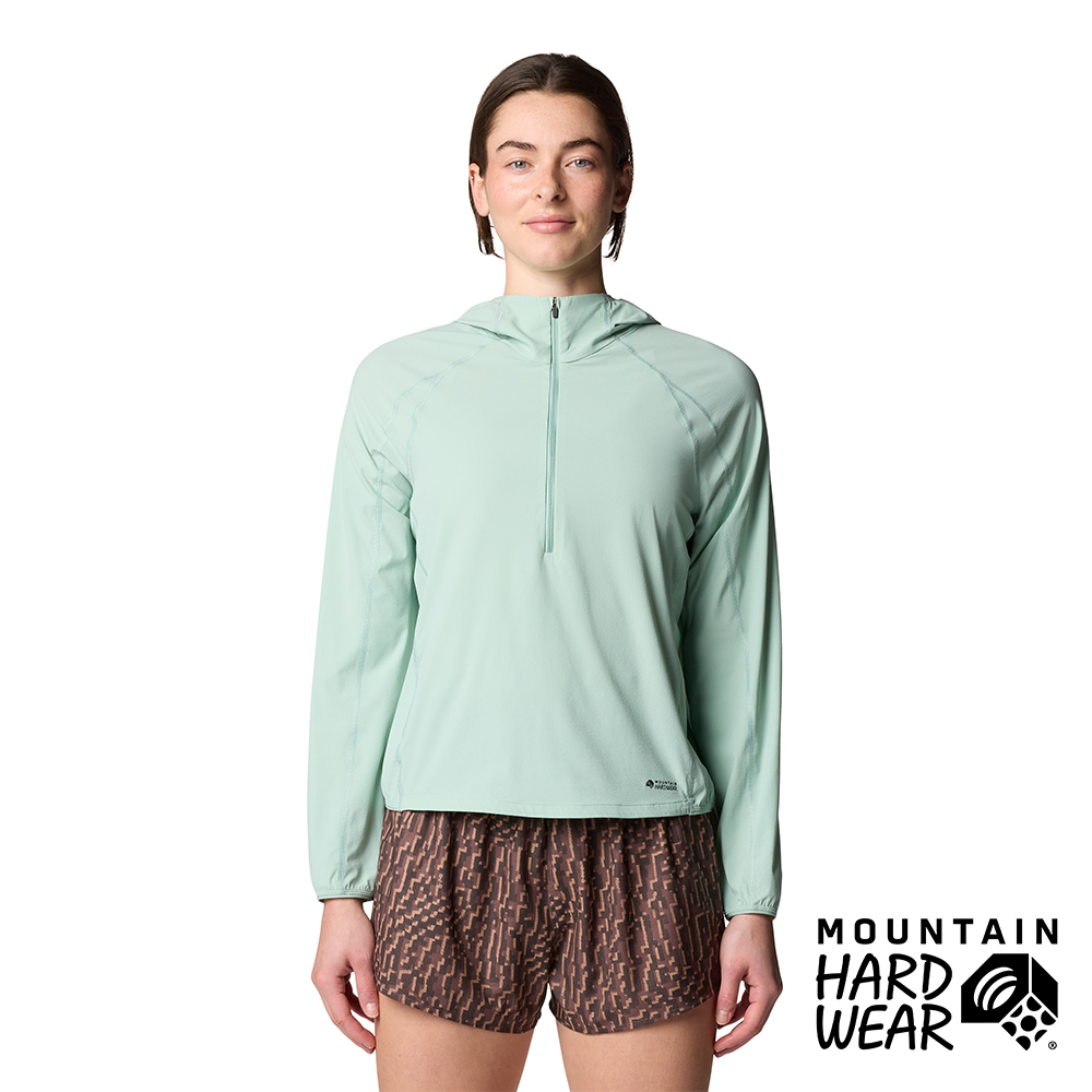 Mountain Hardwear Sunshield Hoody 防曬抗臭長袖半拉鍊連帽短版上衣 女款 礦泉綠 #2110511