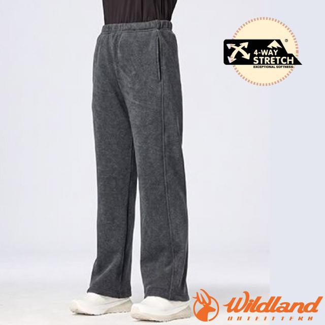 WILDLAND 荒野 女 羊毛蠶絲暖絨寬版機能褲.機能刷毛保暖長褲.居家休閒運動褲/ 0B52323