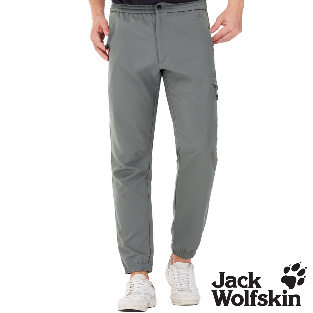 Jack Wolfskin 男 帥氣休閒束口褲 細緻內磨毛保暖 登山褲『岩灰』