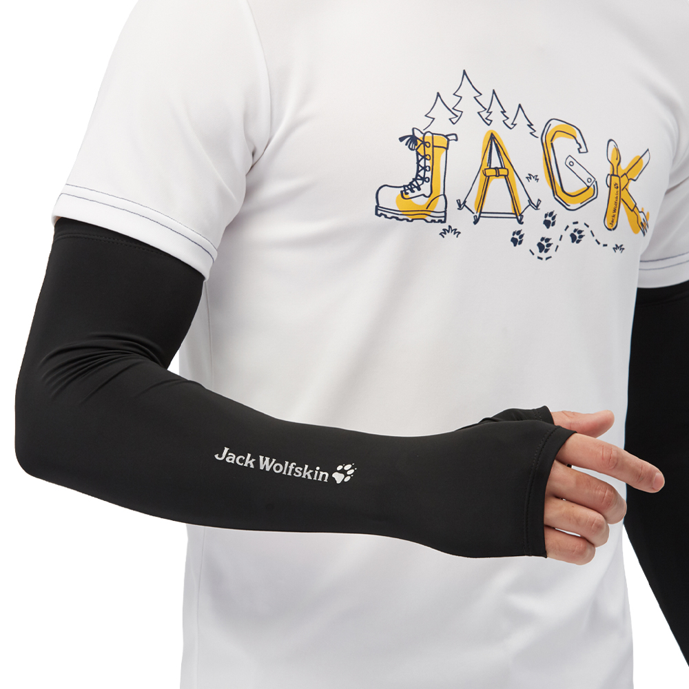 Jack Wolfskin 涼感親膚抗UV防曬袖套(一對)『黑色/ 岩灰/ 丈青