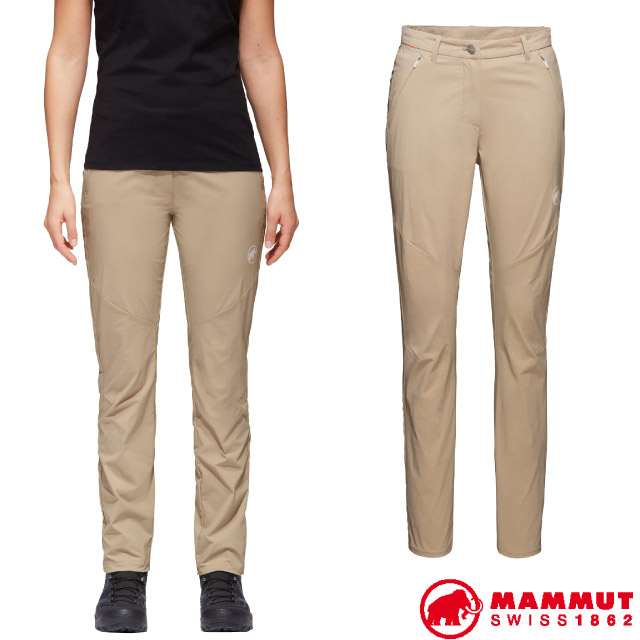 MAMMUT 長毛象 Hiking Pants 女 彈性透氣休閒長褲.輕量機能登山健行褲/DWR 防潑水/1022-00430-7459 野生棕