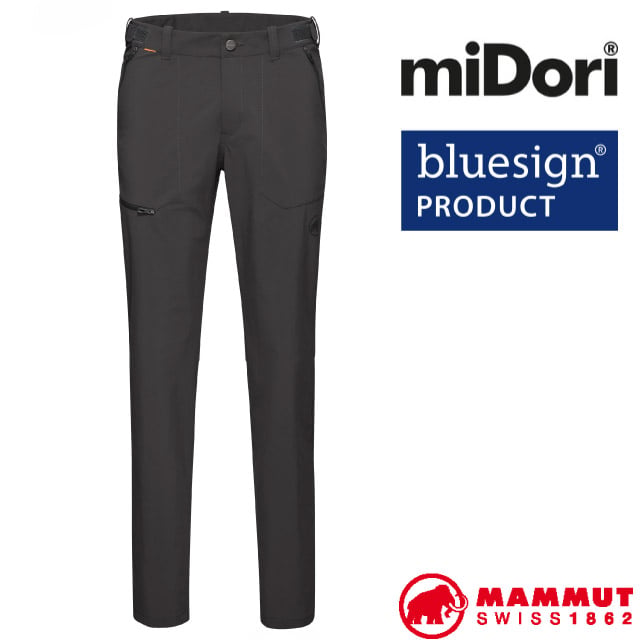 MAMMUT 長毛象 男 Runbold Pants 輕量彈性抗UV透氣快乾排汗長褲/登山健行.涼爽休閒/1022-01670-00150 幻影黑