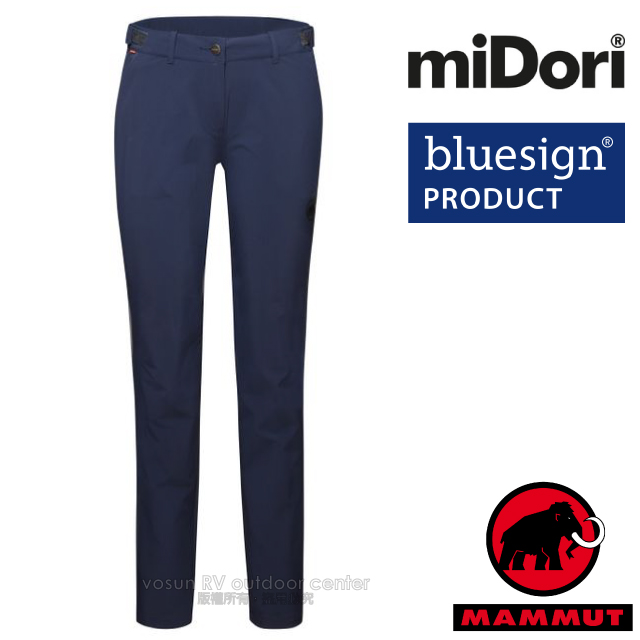 MAMMUT 長毛象 女 Runbold Pants 輕量彈性抗UV透氣快乾排汗長褲/登山健行.涼爽休閒/1022-01680-5118 海洋藍