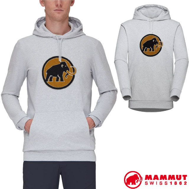 MAMMUT 長毛象 男款 ML Hoody Circle 輕量保暖連帽長袖休閒衫/1014-04390-0401 公路灰