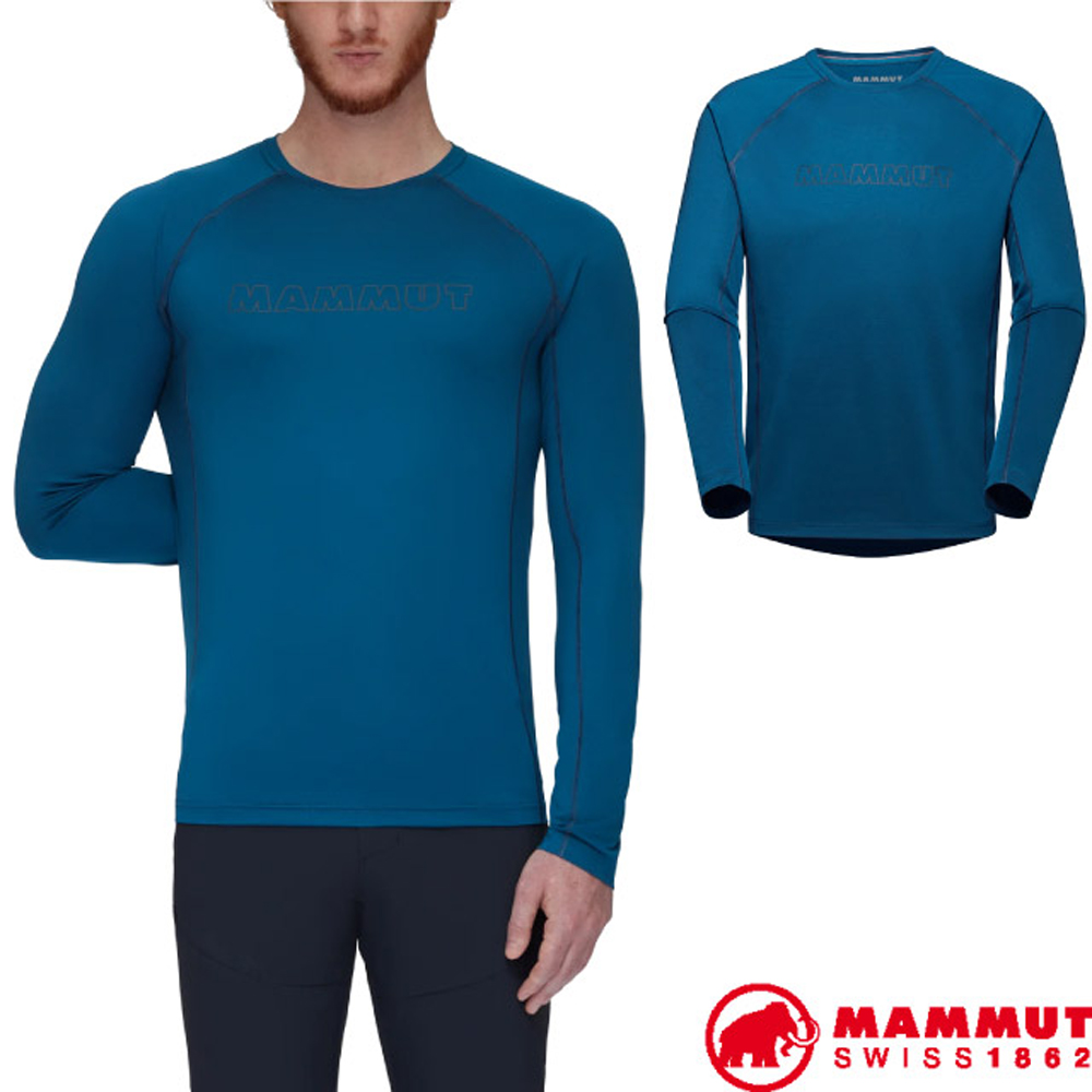 MAMMUT 長毛象 男 Selun FL 快乾彈力長袖圓領運動T恤.休閒衫/1016-01440-50550 深冰藍