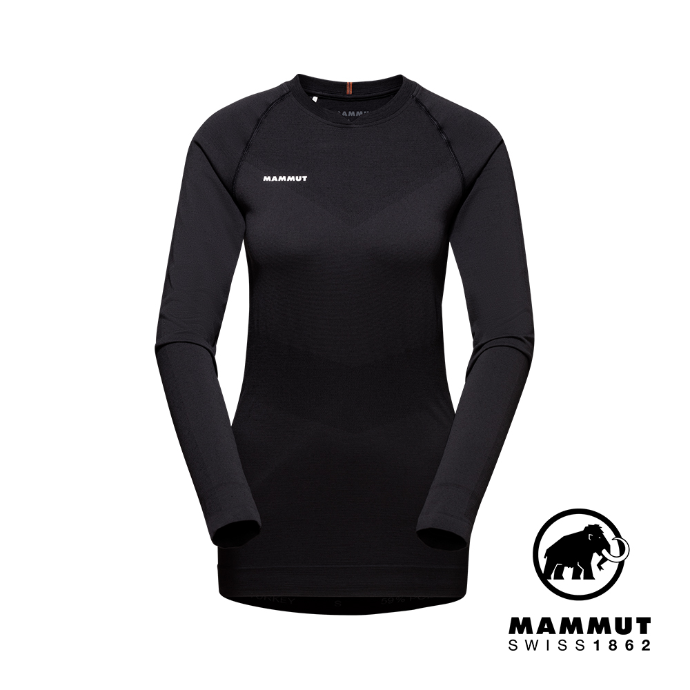 MAMMUT 長毛象 Trift Longsleeve W 羊毛混紡長袖排汗衣 黑色 女款 #1016-01080