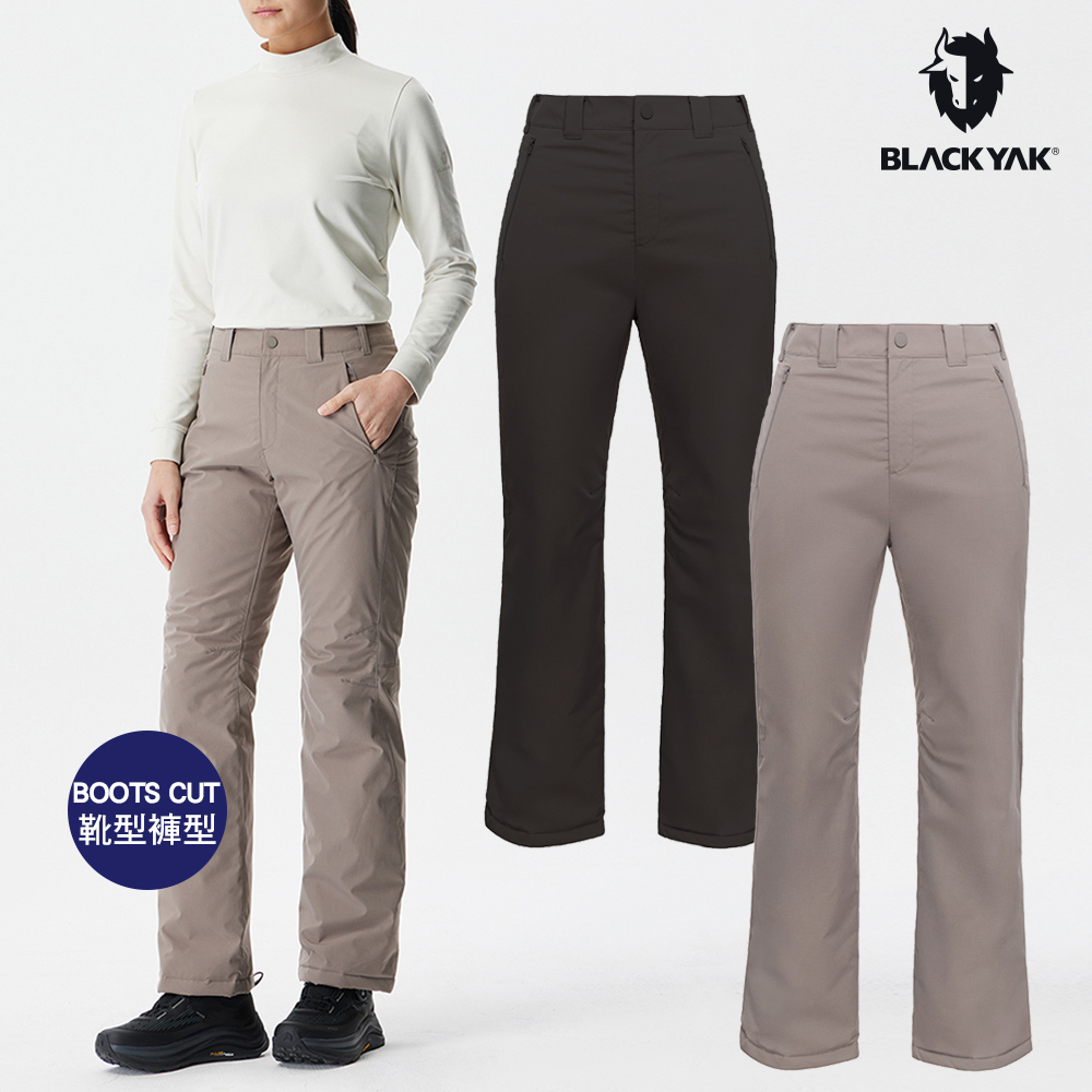 BLACKYAK 女 PADDED保暖長褲(灰褐色/黑色)-保暖填充 彈性佳 小喇叭-BYEB2WP305