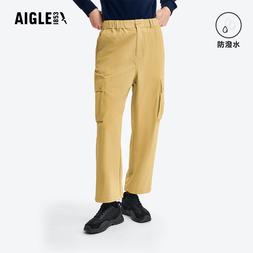 AIGLE 女 防潑彈性長褲|AG-5A266A151 黃褐( 女 長褲 防水褲 防潑水 彈性褲)