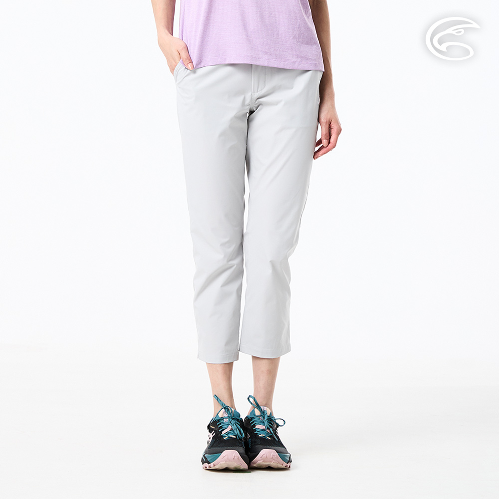 ADISI 女SORONA COOL植物紗抗皺降溫裸踝褲 AP2611045 冰灰 (S-XL)|彈性 快乾 透氣 休閒褲 九分褲