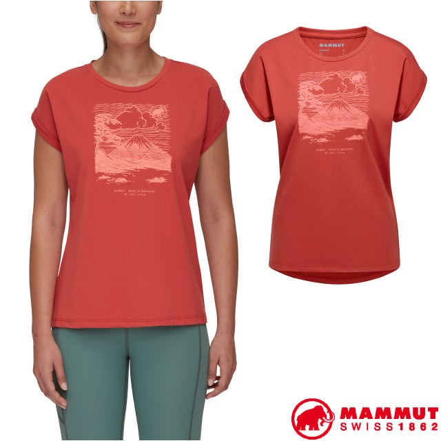 MAMMUT 長毛象 女款 Mountain 輕量吸濕排汗短袖休閒衫/1017-04112-2249 陶紅