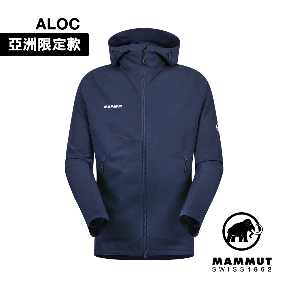 MAMMUT 長毛象 Macun 2.0 SO Hooded Jacket AF Men 日系防潑水軟殼連帽外套 海洋藍 男款 #1011-00792