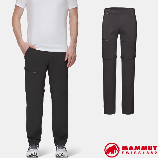 MAMMUT 長毛象 男 Runbold Zip Off Pants Men 輕量多功能拉鍊長褲/登山健行.涼爽休閒/1022-01690-00150 幻影黑