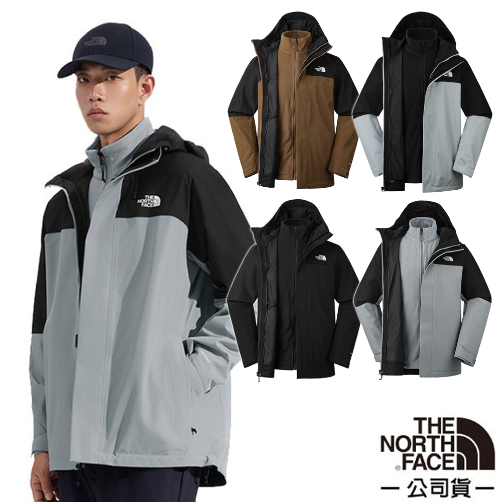 The North Face 北面 男 DRYVENT 防水透濕二合一兩件式連帽保暖外套.夾克.風衣/耐用耐磨.抓絨內件聚熱鎖溫/89ZP