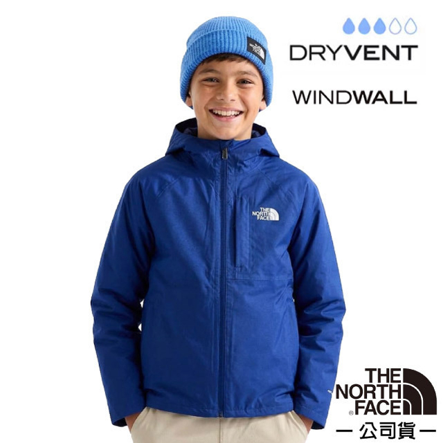 The North Face 北面 童 PERRITO 4-N-1 防風防水連帽四合一保暖外套.裏件夾克可雙面穿/ 8CUS