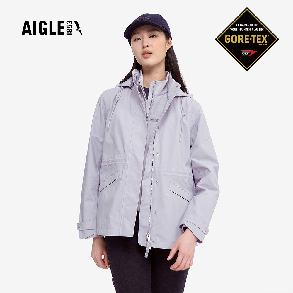 AIGLE 女 GORE-TEX 防水透氣外套|AG-4A204A106 淺丁香紫 (防水外套 防風 女外套 goretex)