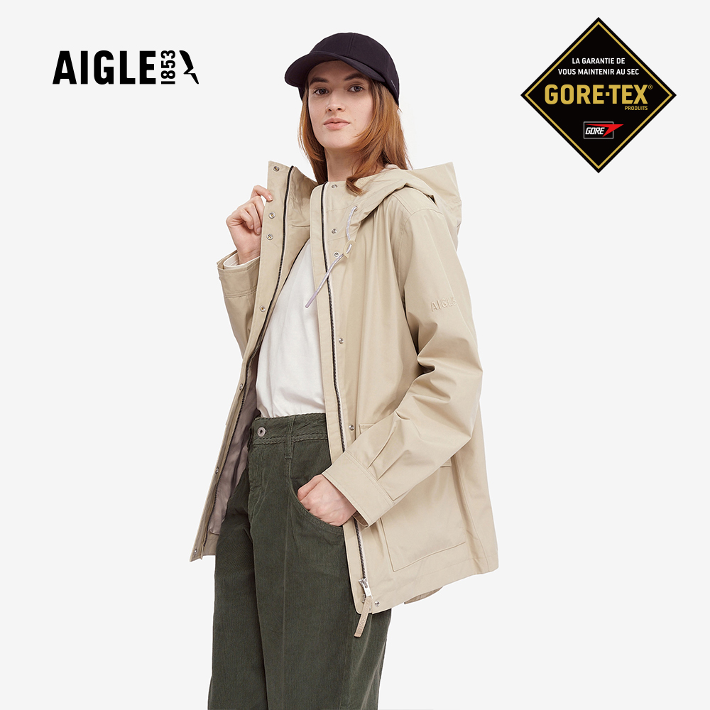 AIGLE 女 GORE-TEX 防水透氣外套|AG-4A205A186 杏色(女外套 防水透氣外套 防風外套 Goretex)