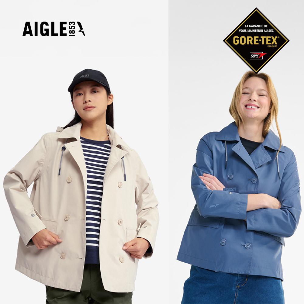 AIGLE 女 GORE-TEX 防水透氣短版風衣|AG-5P203(女外套 防水透氣外套 防風外套 Goretex 風衣)